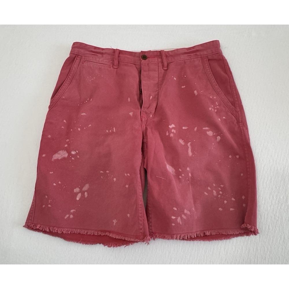 Rugby Ralph Lauren Mens Distressed Shorts 30 (32) Button Fly Paint Splatter NWOT